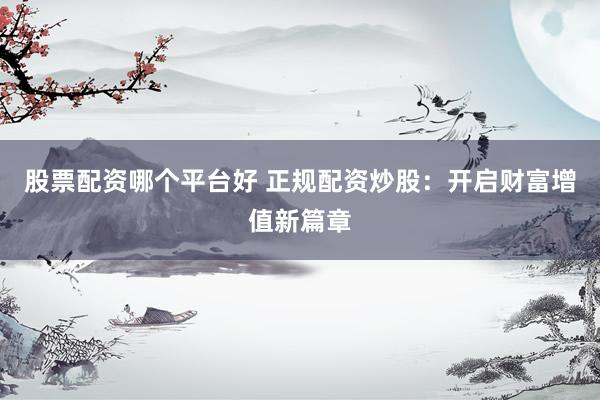 股票配资哪个平台好 正规配资炒股：开启财富增值新篇章