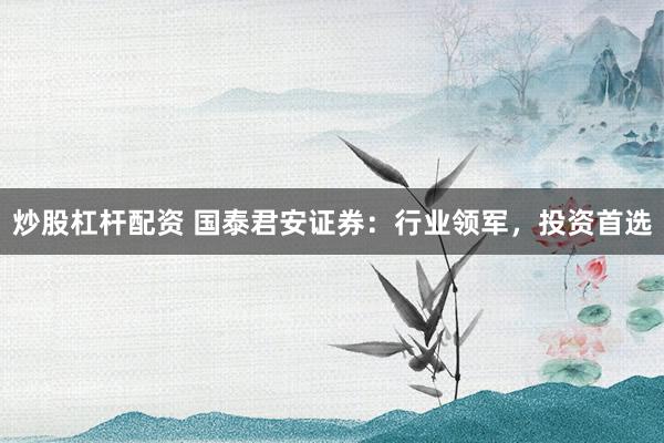 炒股杠杆配资 国泰君安证券：行业领军，投资首选