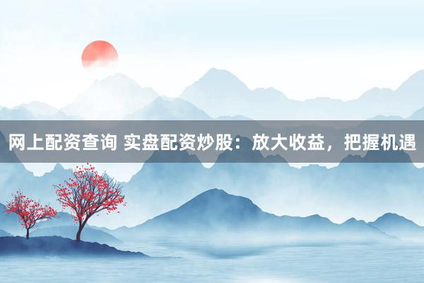 网上配资查询 实盘配资炒股：放大收益，把握机遇