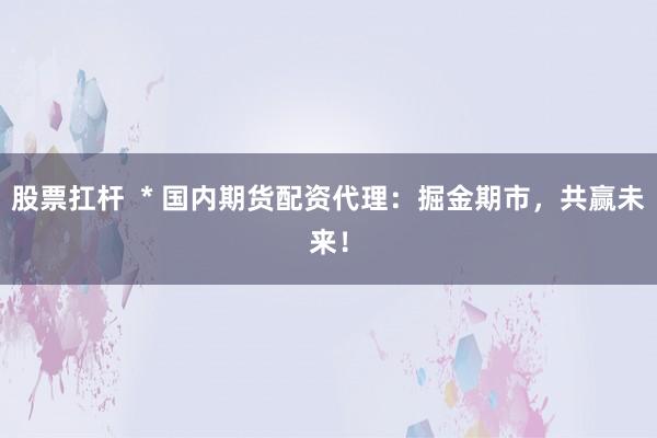 股票扛杆  * 国内期货配资代理：掘金期市，共赢未来！