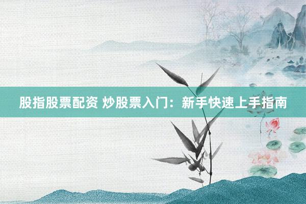 股指股票配资 炒股票入门：新手快速上手指南