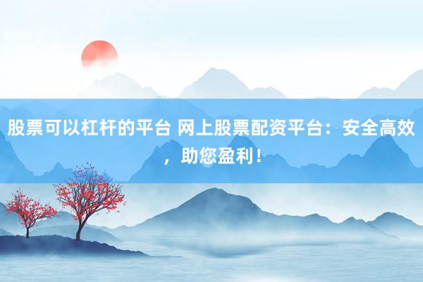 股票可以杠杆的平台 网上股票配资平台：安全高效，助您盈利！