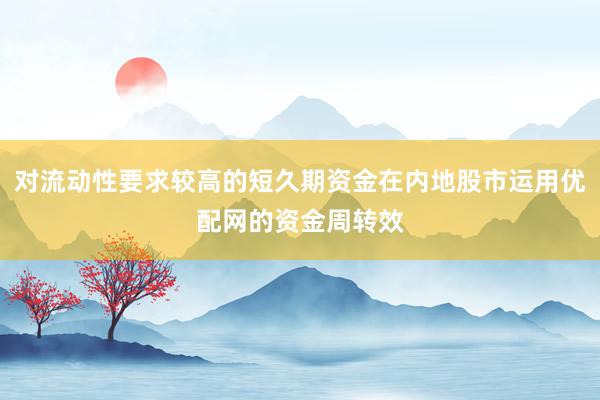 对流动性要求较高的短久期资金在内地股市运用优配网的资金周转效
