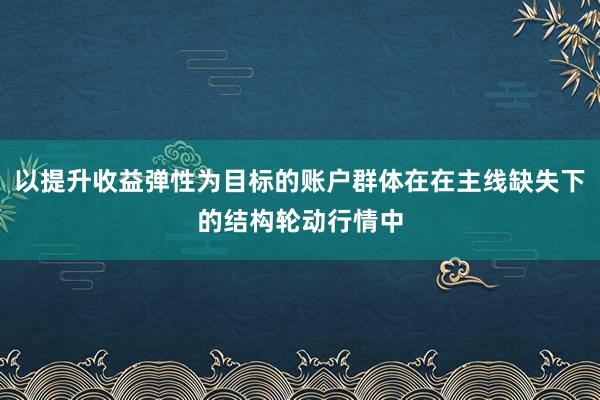 以提升收益弹性为目标的账户群体在在主线缺失下的结构轮动行情中