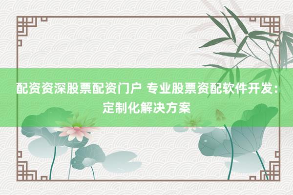 配资资深股票配资门户 专业股票资配软件开发：定制化解决方案